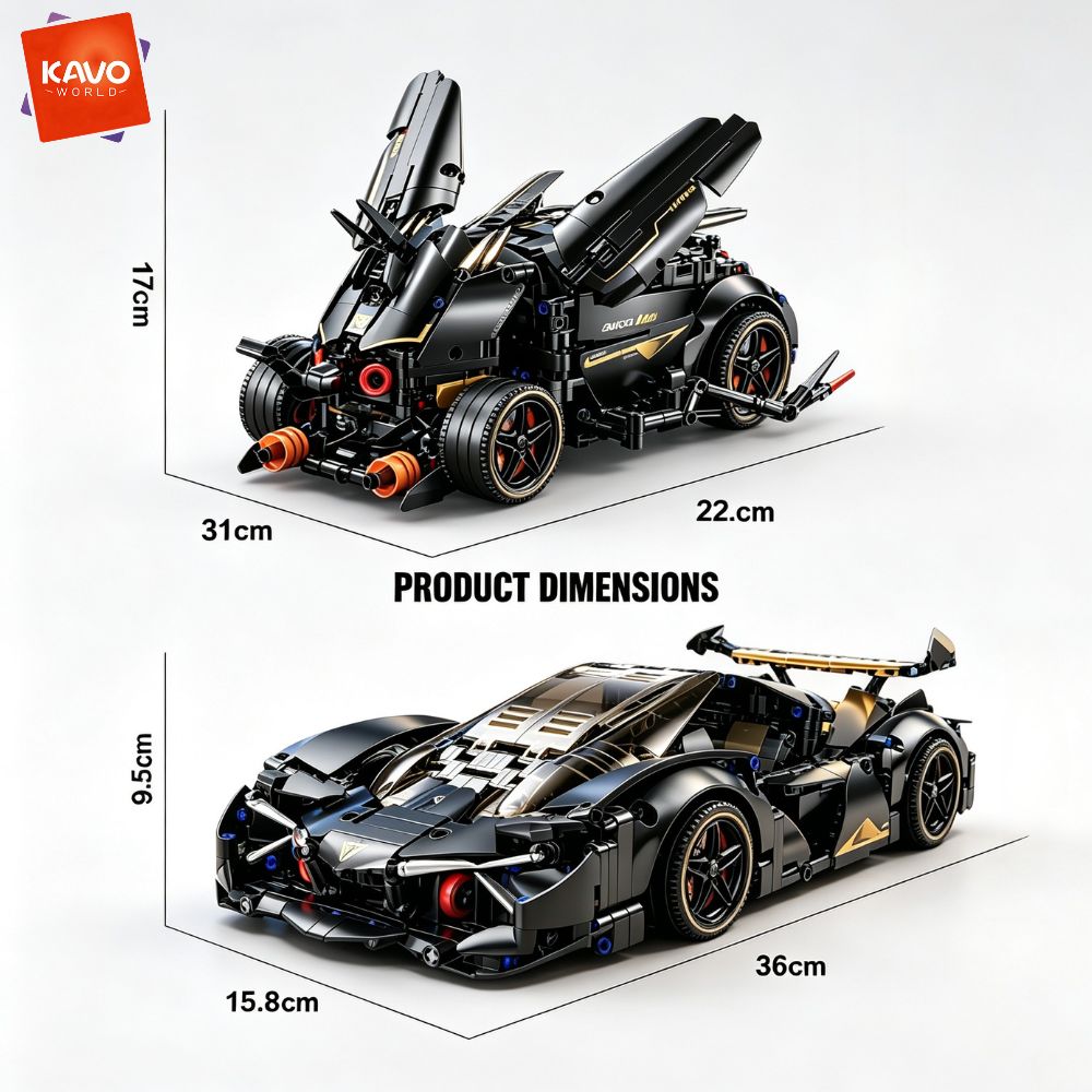 KAVOWORLD 1248pcs MOC Black Ra - Stem Robotics Kit review and price